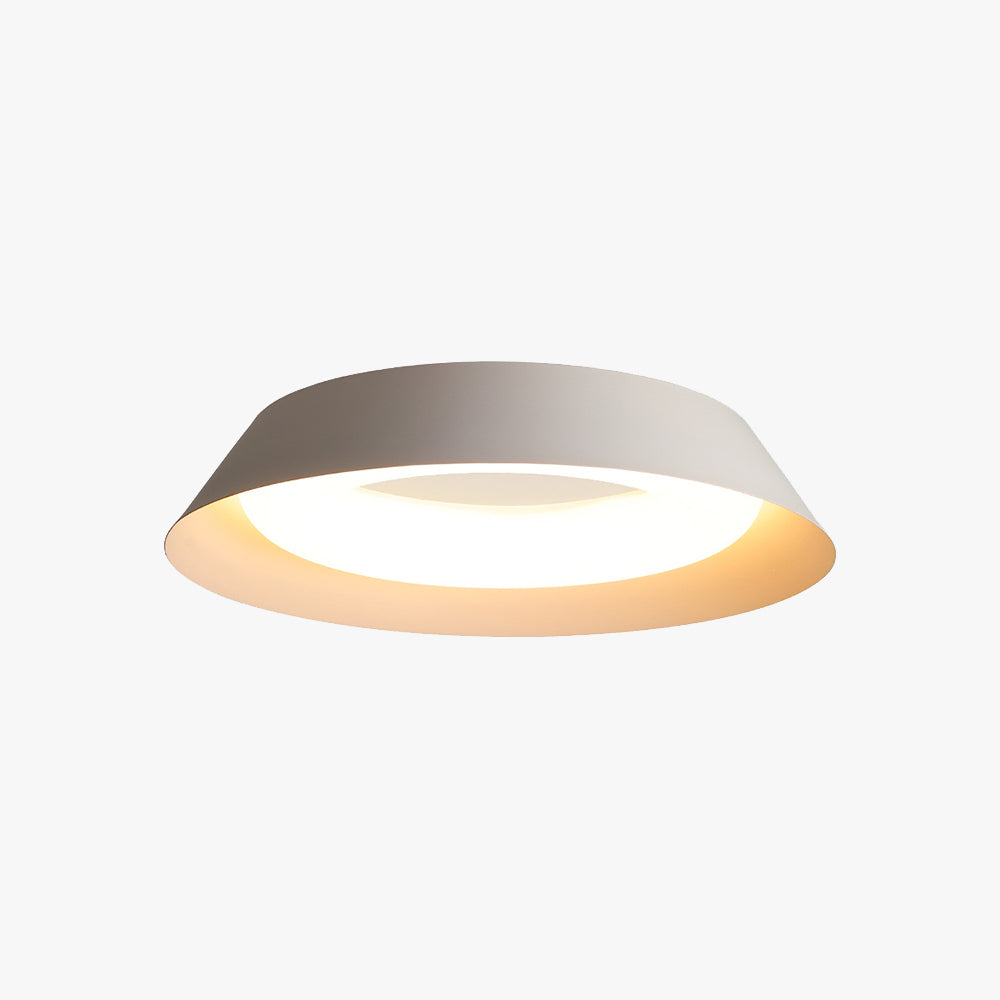 Nordic White Flush Mount Ceiling Light With Acrylic Shade Metal
